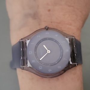Baby blue waterproof swatch watch